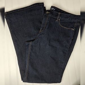 Ann Taylor LOFT 32 / 14 Modern Flare Dk Blue Jeans